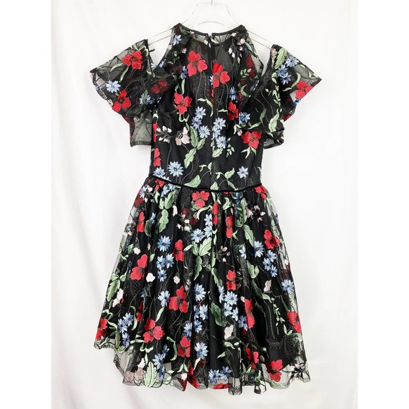 Mac Duggal Floral Cold Shoulder Fit-&-Flare Dress - Picture 4 of 11